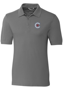 Cutter and Buck Chicago Cubs Big and Tall Grey City Connect Advantage Big and Tall Golf Shirt