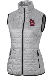 Cutter and Buck St Louis Cardinals Womens Grey Rainier PrimaLoft Puffer Vest
