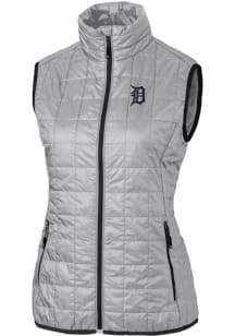 Cutter and Buck Detroit Tigers Womens Grey Rainier PrimaLoft Puffer Vest