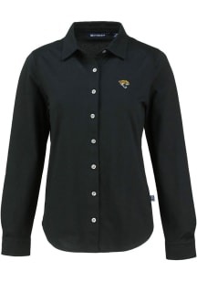 Cutter and Buck Jacksonville Jaguars Womens Advantage Soft Pique Long Sleeve  Dress Shirt