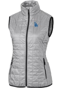 Cutter and Buck Los Angeles Dodgers Womens Grey Rainier PrimaLoft Puffer Vest