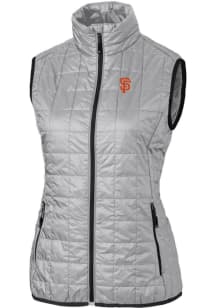 Cutter and Buck San Francisco Giants Womens Grey Rainier PrimaLoft Puffer Vest