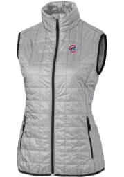 Cutter and Buck Chicago Cubs Womens Grey Rainier PrimaLoft Puffer Vest