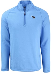 Cutter and Buck Tennessee Titans Mens Blue Pehastin Long Sleeve Qtr Zip Pullover