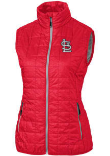 Cutter and Buck St Louis Cardinals Womens Red Rainier PrimaLoft Puffer Vest