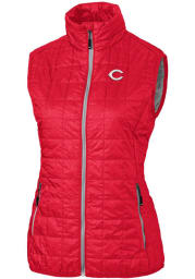 Cutter and Buck Cincinnati Reds Womens Red Rainier PrimaLoft Puffer Vest