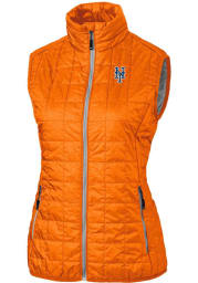 Cutter and Buck New York Mets Womens Orange Rainier PrimaLoft Puffer Vest