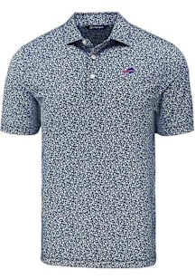 Cutter and Buck Buffalo Bills Mens Navy Blue Pike Flora Short Sleeve Polo