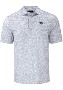 Cutter and Buck Tennessee Titans Mens Grey Pike Flora Short Sleeve Polo