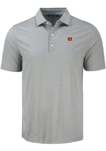 Cutter and Buck Cincinnati Bengals Mens Grey Forge Eco Fine Line Short Sleeve Polo