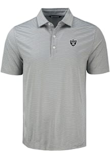 Cutter and Buck Las Vegas Raiders Mens Grey Forge Eco Fine Line Short Sleeve Polo