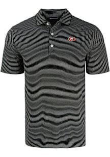 Cutter and Buck San Francisco 49ers Mens Black Forge Eco Fine Line Short Sleeve Polo