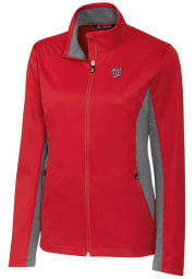 Cutter and Buck Washington Nationals Womens Red Navigate Softshell Light Weight Jacket