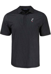 Cincinnati Bearcats Black Cutter and Buck Shadow Check Big and Tall Polo