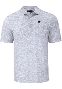 Cutter and Buck K-State Wildcats Grey Pike Flora Big and Tall Polo