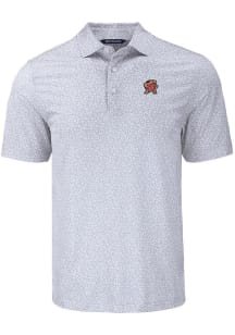 Maryland Terrapins Grey Cutter and Buck Pike Flora Big and Tall Polo