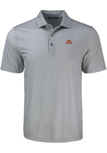 Minnesota Golden Gophers Grey Cutter and Buck Shadow Check Big and Tall Polo