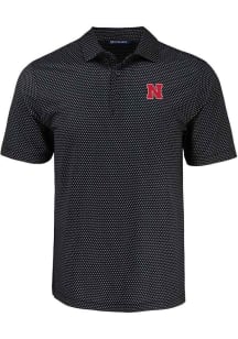 Nebraska Cornhuskers  Cutter and Buck Shadow Check Big and Tall Polo