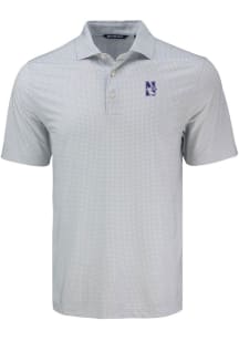 Northwestern Wildcats Grey Cutter and Buck Pike Diamond Dot Big and Tall Polo