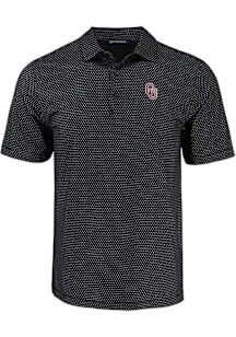 Cutter and Buck Oklahoma Sooners Black Shadow Check Big and Tall Polo