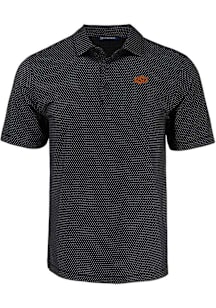 Cutter and Buck Oklahoma State Cowboys Black Shadow Check Big and Tall Polo
