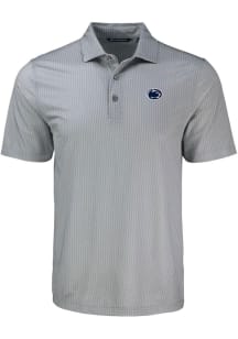 Penn State Nittany Lions Grey Cutter and Buck Shadow Check Big and Tall Polo