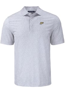 Purdue Boilermakers Grey Cutter and Buck Pike Flora Big and Tall Polo