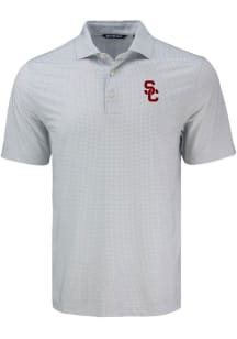 USC Trojans Grey Cutter and Buck Pike Diamond Dot Big and Tall Polo