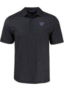 Washington Huskies  Cutter and Buck Shadow Check Big and Tall Polo