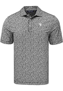 Cutter and Buck West Virginia Mountaineers Black Pike Flora Big and Tall Polo