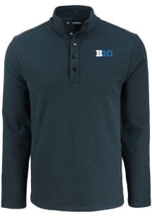 Mens Big Ten  Cutter and Buck Hunts Point Qtr Zip Pullover