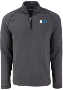 Mens Big Ten Black Cutter and Buck Pehastin Qtr Zip Pullover