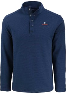 Mens Illinois Fighting Illini Navy Blue Cutter and Buck Hunts Point Qtr Zip Pullover