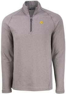 Mens Iowa Hawkeyes Grey Cutter and Buck Pehastin Qtr Zip Pullover