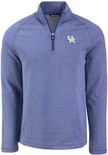 Cutter and Buck Kentucky Wildcats Mens Blue Pehastin Long Sleeve Qtr Zip Pullover