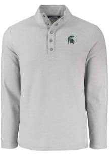 Mens Michigan State Spartans Grey Cutter and Buck Hunts Point Qtr Zip Pullover