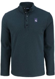 Mens Northwestern Wildcats  Cutter and Buck Hunts Point Qtr Zip Pullover