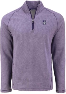 Mens Northwestern Wildcats Purple Cutter and Buck Pehastin Qtr Zip Pullover