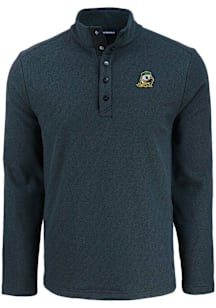 Cutter and Buck Oregon Ducks Mens Black Hunts Point Long Sleeve Qtr Zip Pullover