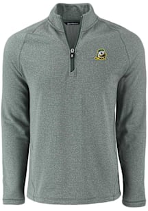 Cutter and Buck Oregon Ducks Mens Green Pehastin Long Sleeve Qtr Zip Pullover