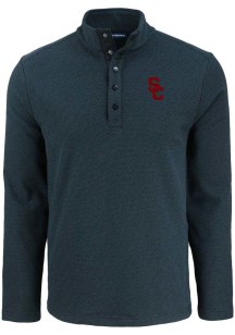 Mens USC Trojans  Cutter and Buck Hunts Point Qtr Zip Pullover