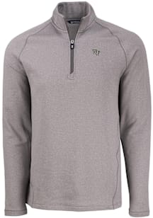 Cutter and Buck Wake Forest Demon Deacons Mens Grey Pehastin Long Sleeve Qtr Zip Pullover