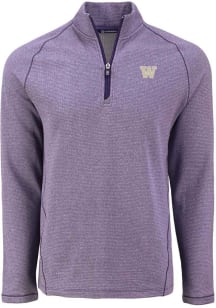 Mens Washington Huskies Purple Cutter and Buck Pehastin Qtr Zip Pullover