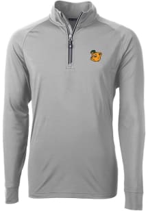 Cutter and Buck Baylor Bears Mens Grey Adapt Stretch Long Sleeve 1/4 Zip Pullover