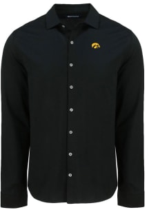 Mens Iowa Hawkeyes  Cutter and Buck Advantage Soft Pique Long Sleeve Dress Shirt