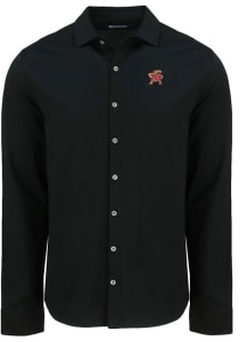 Mens Maryland Terrapins  Cutter and Buck Advantage Soft Pique Long Sleeve Dress Shirt