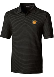 Cutter and Buck Baylor Bears Mens Black Forge Pencil Stripe Short Sleeve Polo