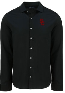 Mens USC Trojans  Cutter and Buck Advantage Soft Pique Long Sleeve Dress Shirt