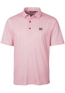 Cutter and Buck Oklahoma Sooners Mens Red Pike Double Dot Short Sleeve Polo