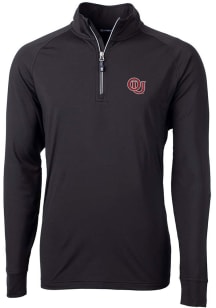 Cutter and Buck Oklahoma Sooners Mens Black Adapt Stretch Long Sleeve 1/4 Zip Pullover